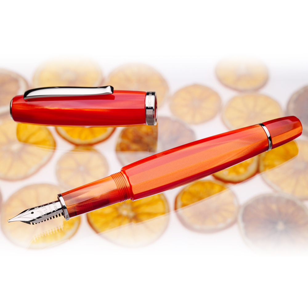 Caneta de tinta permanente Scribo Feel Arancia - Extra Fine 14k