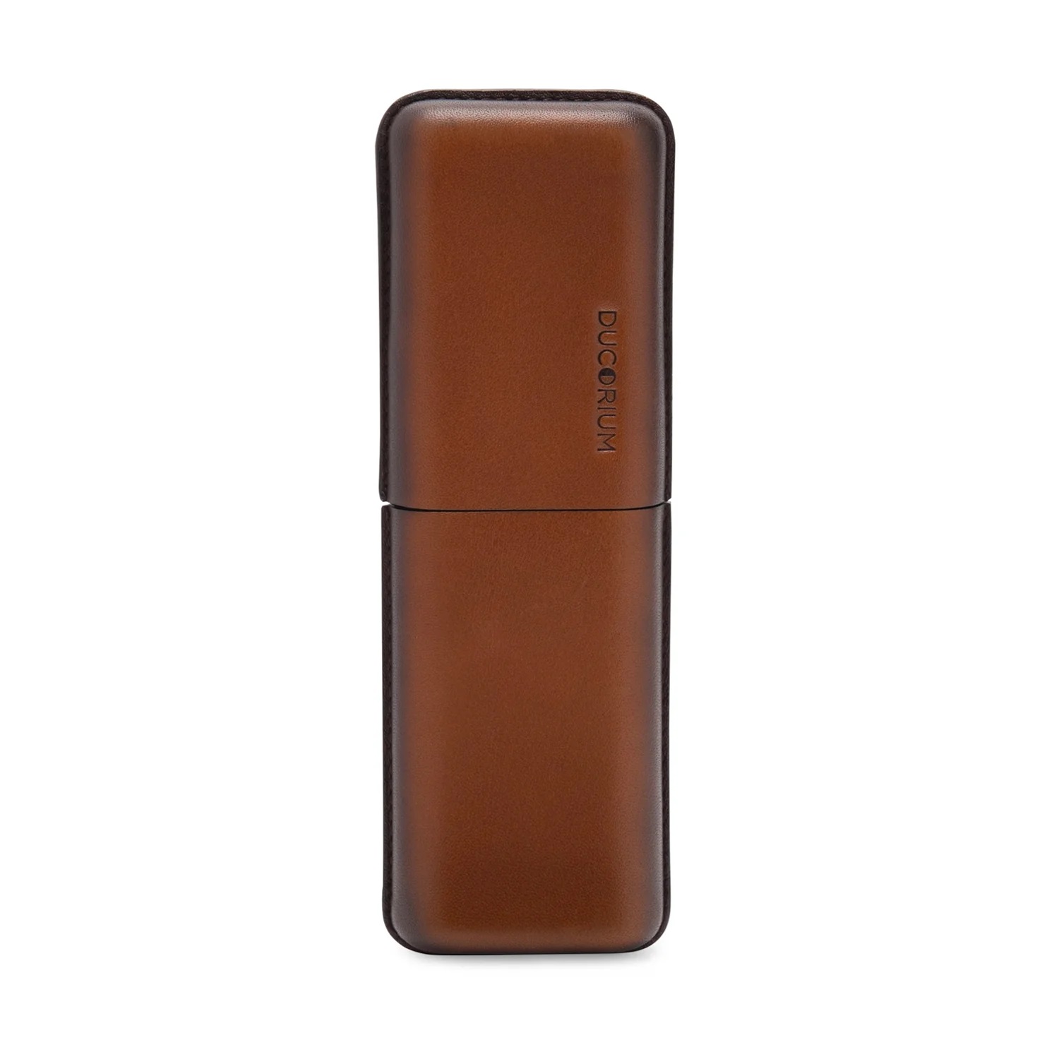 Lapis Bard Ducorium Cognac Moulded Pen Case (Double)