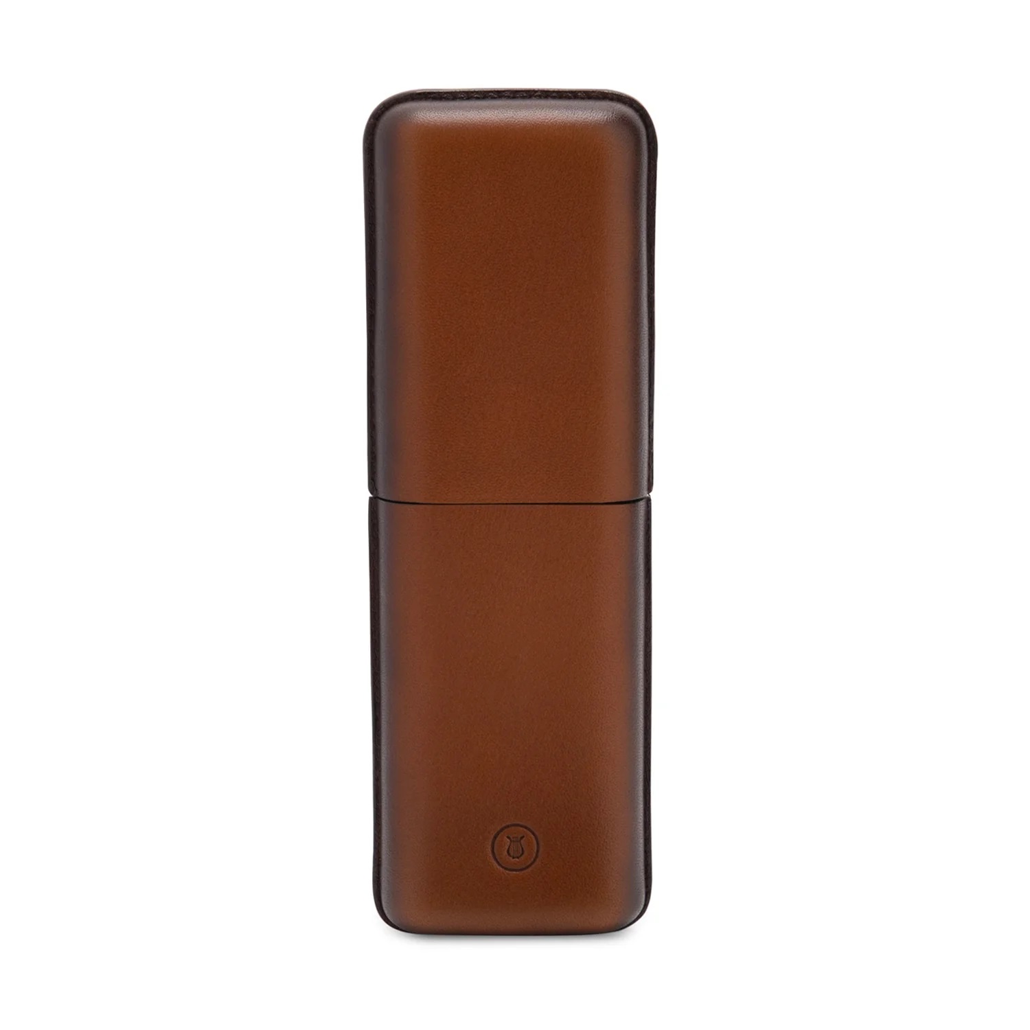 Lapis Bard Ducorium Cognac Moulded Pen Case (Double)