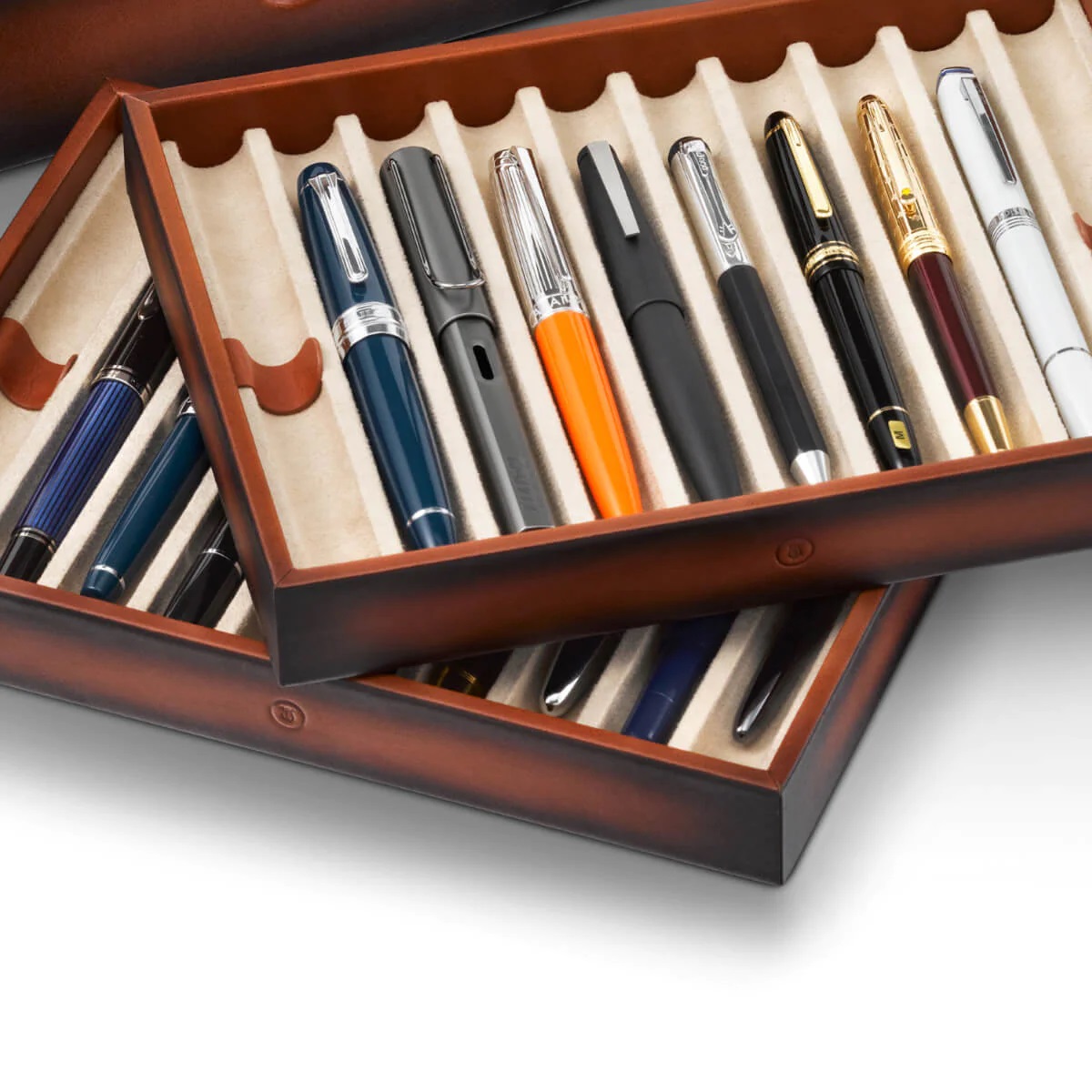 Lapis Bard Hemingway Cognac Pen Case (20 pens)