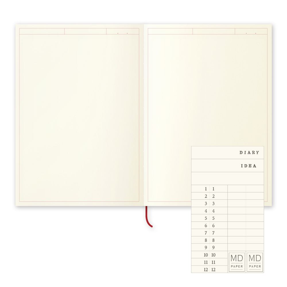 Midori MD Diario de papel A5 Cuaderno con marco