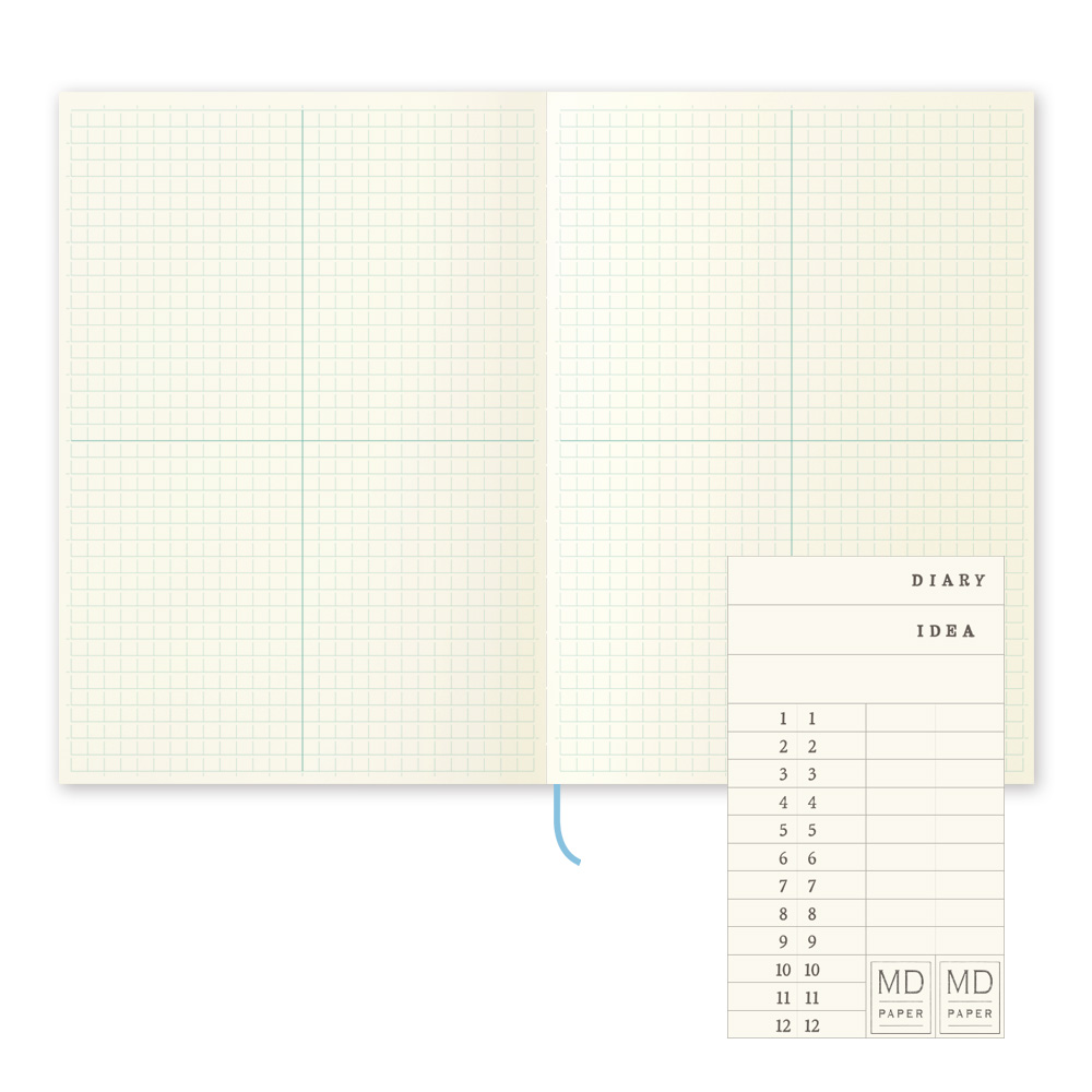 Midori MD Diario de papel A5 cuaderno de bloques de cuadrícula