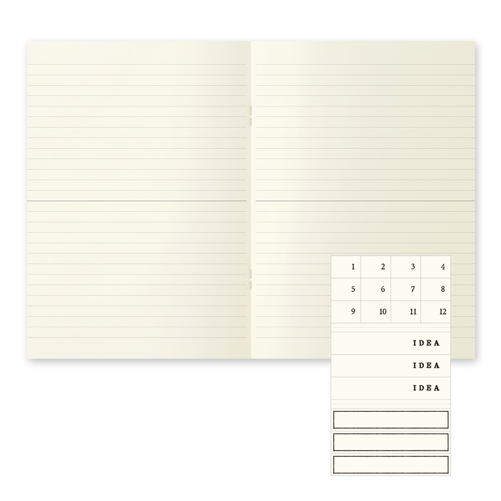 Midori MD Paper A5 Bloco de notas pautado claro (embalagem com 3 unidades)