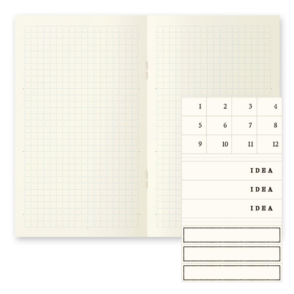 Midori MD Papel B6 cuaderno cuadriculado claro (paquete de 3)