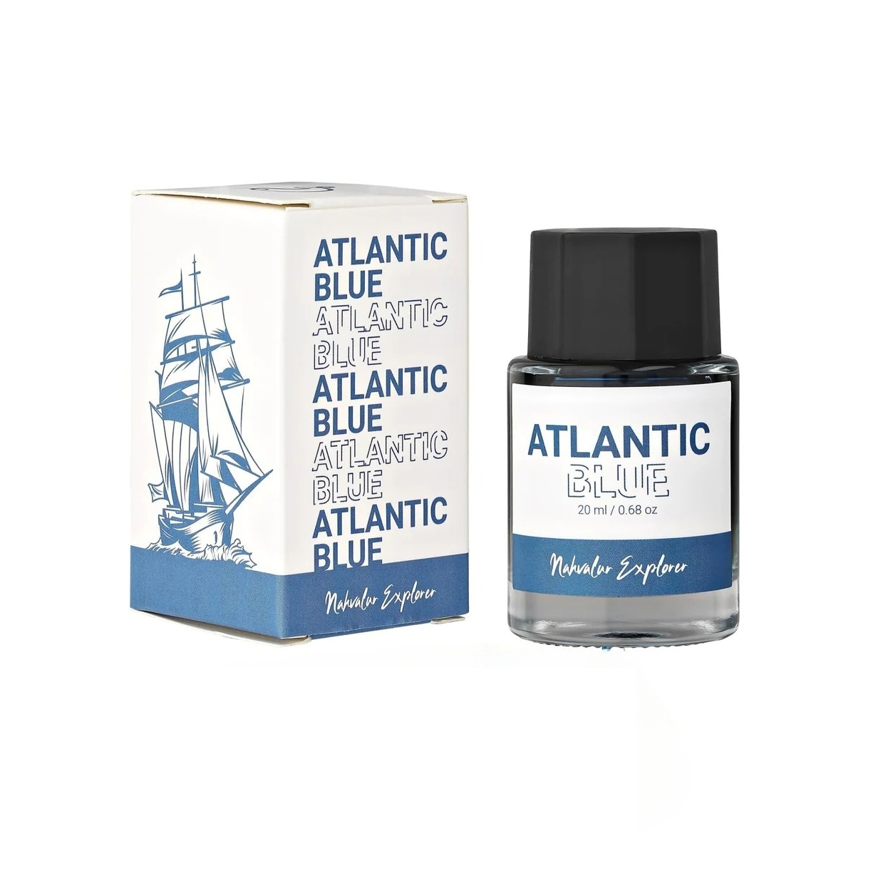Nahvalur Explorer-bläck Atlantic Blue (mörkblå teal) 20 ml bläckflaska