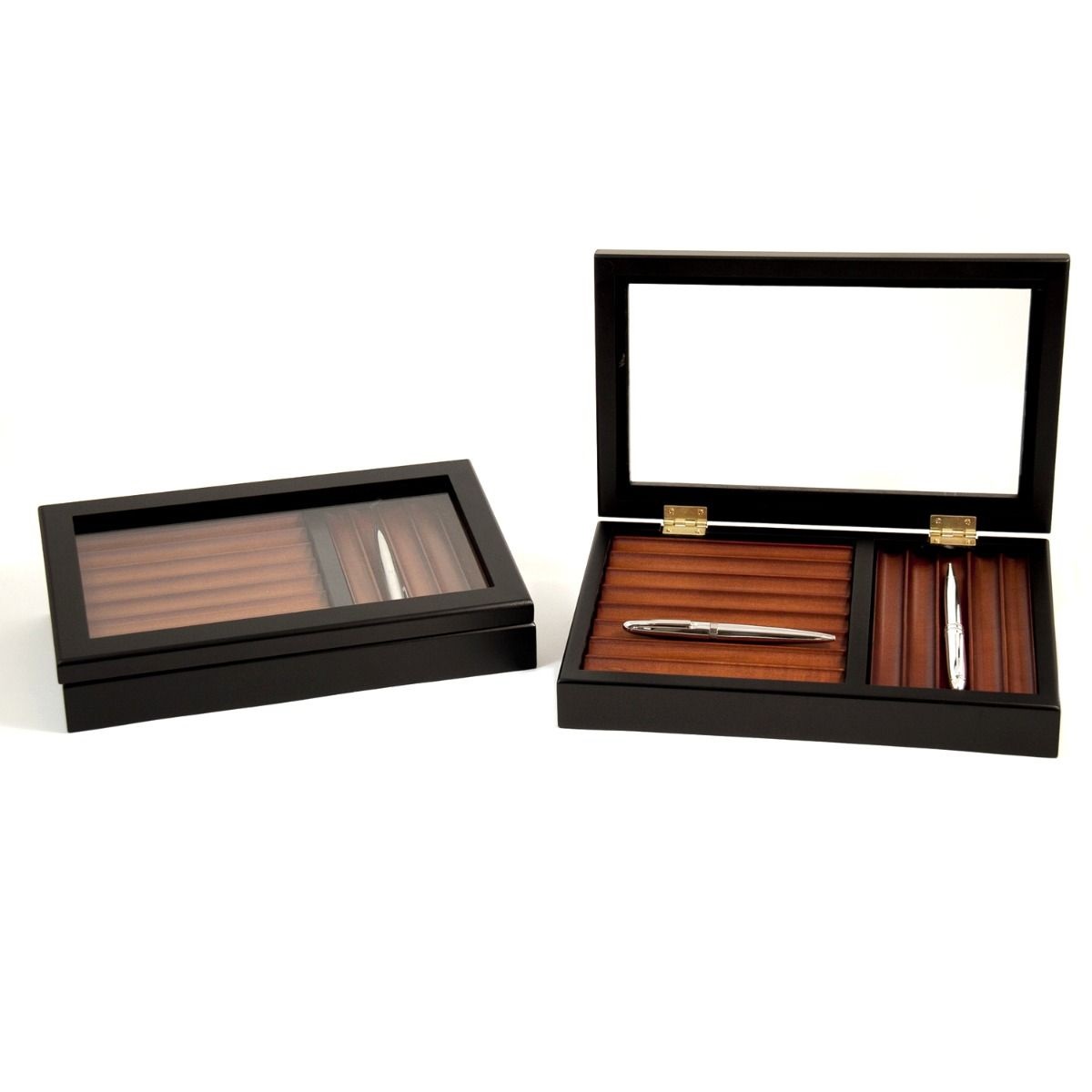 Bey-Berk International Black & Burgundy Wooden Collector's Box (13 pens)