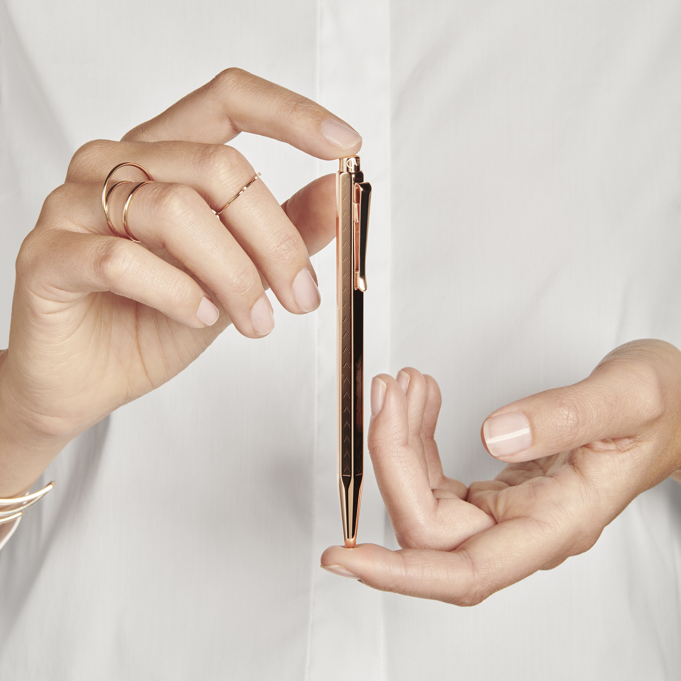 Caran d'Ache Ecridor Chevron Rose Gold Ballpoint