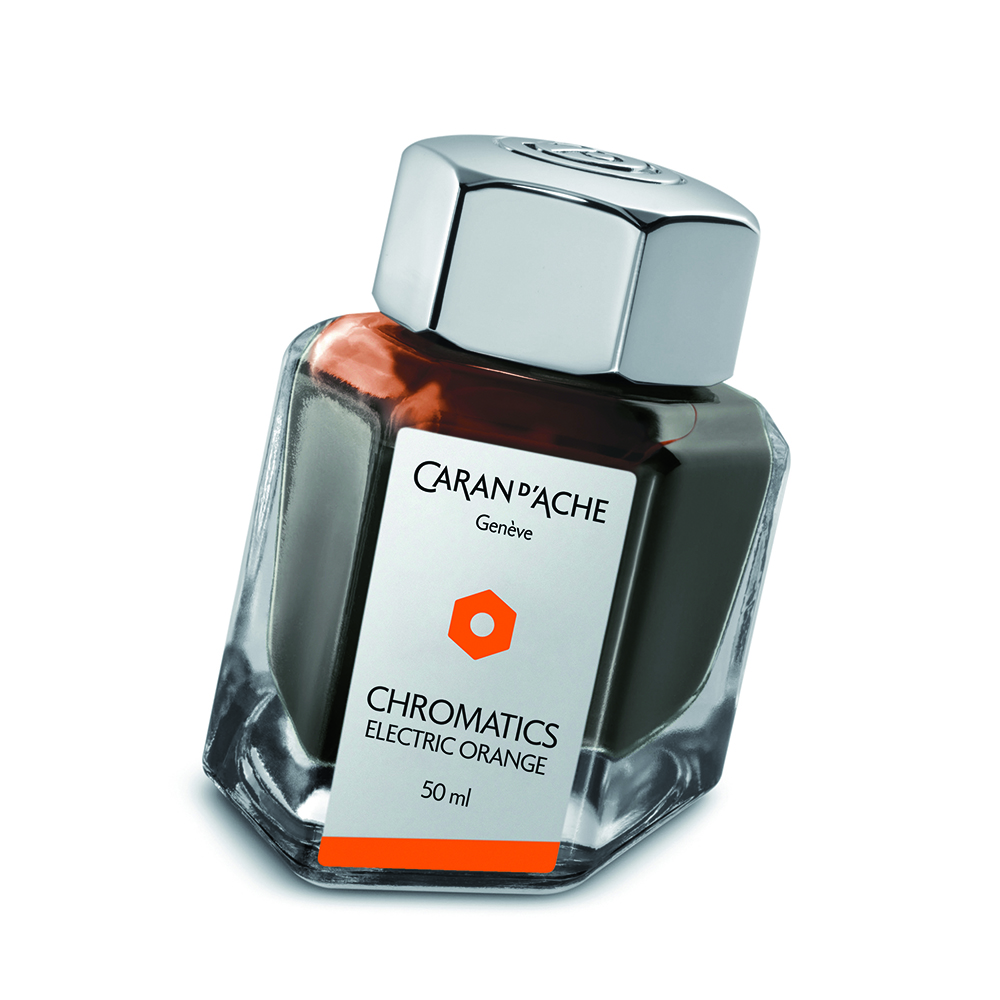 Caran d'Ache Chromatics Electric Orange Ink - 50ml Ink Bottle