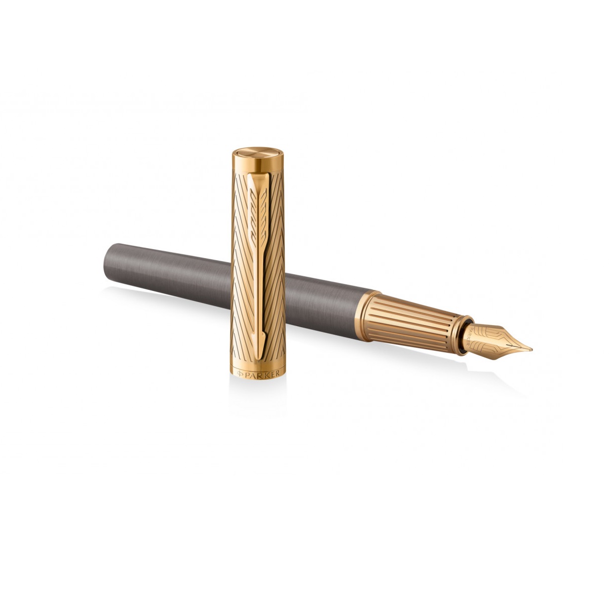 Pluma Estilográfica Parker Ingenuity Pioneers Collection Arrow Laca Gris GT